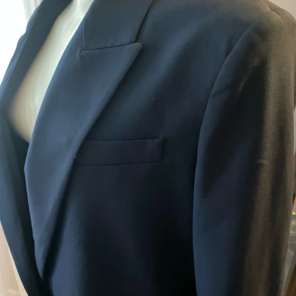 Zara Womens Blazer Jacket Oversized Size M Navy Blue Single Breasted NWT - Picture 3 of 11